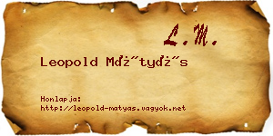 Leopold Mátyás névjegykártya